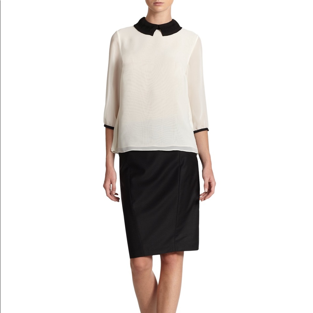 Ted Baker London Cream and Black Blouse